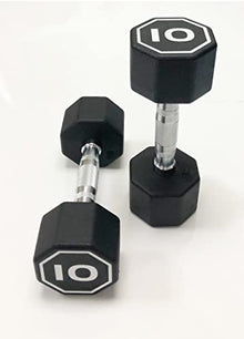 Generic Apollo Odorless Octagon Rubber Dumbbell Set 5lb-30lb 6 Pairs Total 210 lb Dumbbell with Rack Black
