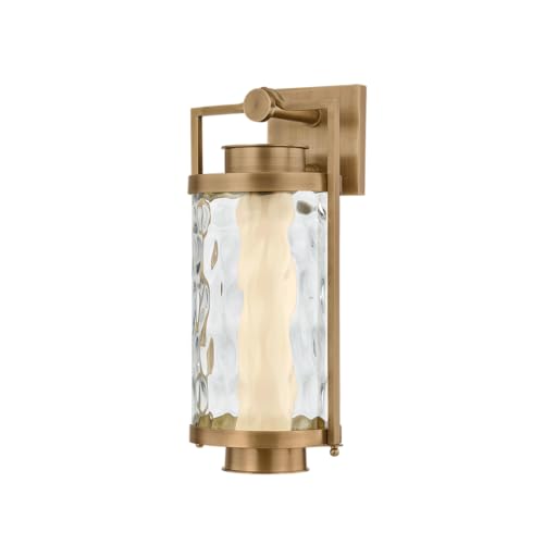Troy Lighting Haddock 1-Light Wall Sconce | Modern Style | Patina Brass Finish | Glass Shade | Wet-Rated for Outdoor Use | 7.75" W x 17" H Profile | B4617-PBR