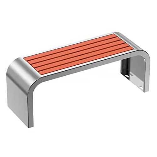 Outdoor Courtyard Park Bench, Stainless Steel Bracket | Plastic Wood Strip Backless Patio Seating, Courtyard Porch Outdoor Furniture (Size : 40X120CM)
