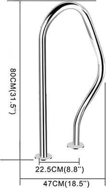 Swimming Pool Hand Rail Pool Rail Pool Railing Pool Handrail Humanized Pool Hand Rail w/Blue Grip Cover 31.5 X 18.5 Inch Pool Railing 304 Stainless Steel Material