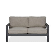 Real Flame Aegean Outdoor Loveseat with Cushions, Two-seat Couch with Aluminum Frame - Weather & Sun Resistant, Rustproof
