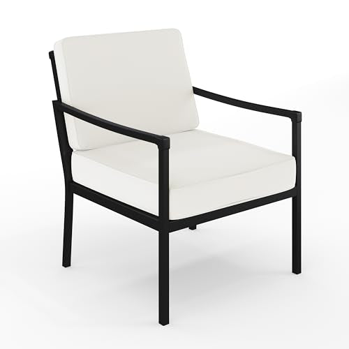 Martha Stewart Lily Pond Indoor/Outdoor Patio Accent Chairs, Black, 2-Pack