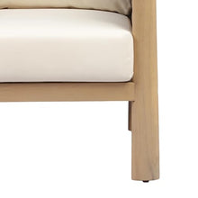 Merax Acacia Wood Patio Chair Set of 4 with Light Brown PE Wicker Woven Armrests & Beige Removable Cushions, Modern Rustic Outdoor Dining Chair for Patio Garden Balcony (Only Chairs)
