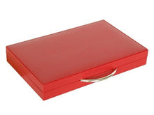Zaza & Sacci Leather Backgammon Set 15" Travel Attache Case Red