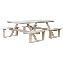 Keystone Amish Co. Product Title Western Red Cedar 8' Walk-in Picnic Table, Outdoor Patio Table, Amish Crafted, Made in USA, Unfinished