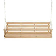 Amish Casual Heavy Duty 700 Lb Capacity Porch Swing (6 Foot, Unfinished) – Wooden Outdoor Roll Back Swing with Hanging Chains – Amish Made in the USA