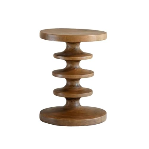 Couch Side Table Home Creative Solid Wood B& Hotel Sofa Side Table Balcony Small Round Narrow End(A)