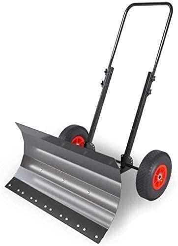 Snow Shovel Double Pole Snow Removal Shovel with Wheel|Heavy-Duty Adjustable Height Handle Snow Plow |Used for Road Snow Cleaning Snow Pusher