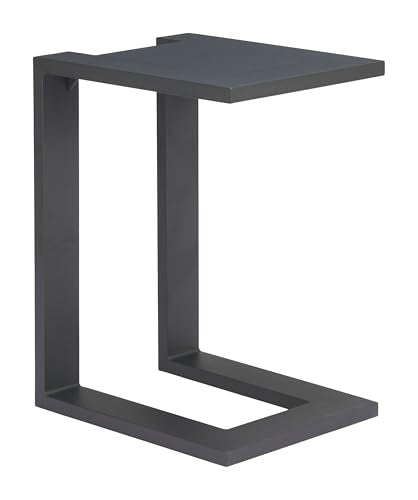 Tudi Side Table Black, Black End Table, Modern Style, Powder Coated Aluminum Rectangular Shape Tabletop, Aluminum, Outdoor Living, 17.7" W x 14.2" D x 24" H
