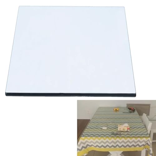 SXKJQER Square Glass Table Top - Tempered - 8mm Thick- Flat Polish Edge - Radius Corners, Tempered Glass Kitchen Table Top, for Dining Table, Coffee Table, Office Table, Side Table(100x100cm)