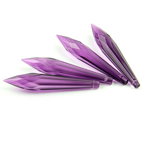 JUIYU Garden Suncatchers 38mm/63mm/76mm Dark Purple K9 Crystal Pendants Prisms Decoration Handmade Pendant Necklaces (Color : 76mm, Size : 200pcs)