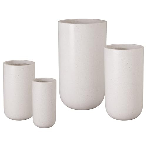 Emissary White Terrazzo Round Planters Set of 4 (19.5in, 23.5in, 29.5in, 35in)