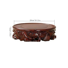WOAITIANTIAN Vase Stand Wood Carving Display Pedestal Crafts Tea Sets Base Vase Bonsai Decorative Shelves(Medium)