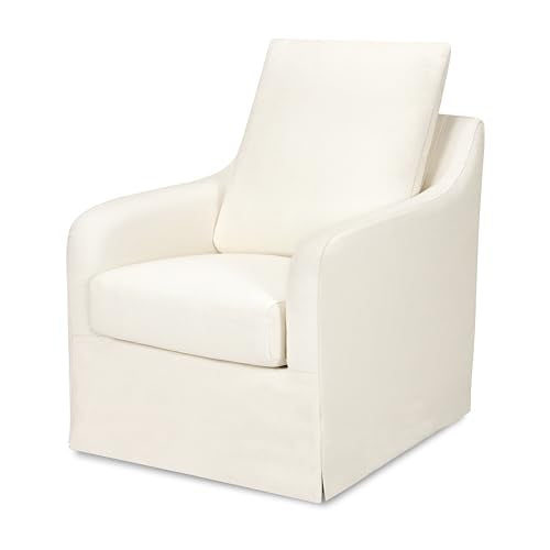 NAMESAKE Reese Slipcover Swivel Glider Ivory Eco-Linen