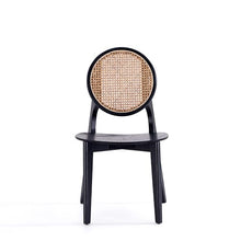 Manhattan Comfort Versailles Rattan Wicker Cane Outdoor Dining Chair Set of 4 Black/Natural