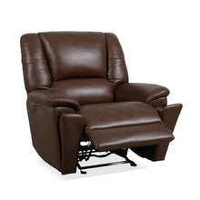 Flexsteel Preston Brown Leather Power Gliding Recliner with Power Headrest & Lumbar