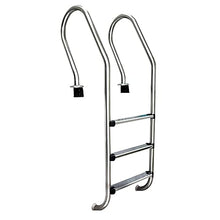 Three-Pedal Swimming Pool Handrail, 63.4" Stainless Steel Swimming Pool Anti-Rust Railing-Embedded Installation-Silver
