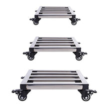 OREKPOT Stainless Steel Plant Caddy with Wheels for Indoor and Outdoor Garden Plants Square Mobile Tray for Flower Pots Plant Stand with Base Plant Saucer 50Cm,A-30cm，A 35cm