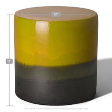 Emissary 18in. H Semiglossy Glaze Mustard Yellow Round Stoneware Garden Stool
