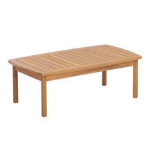 Merax Outdoor Loveseat & Coffee Table Set with Acacia Wood Frame in Teak Look, Beige Rope Panels & Cream Water-Repellent Cushions for Patio & Garden