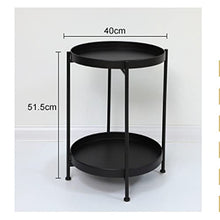 NRFJFOP Side Table Wrought Iron Double-Layer Small Coffee Round Living Room Mini Sofa