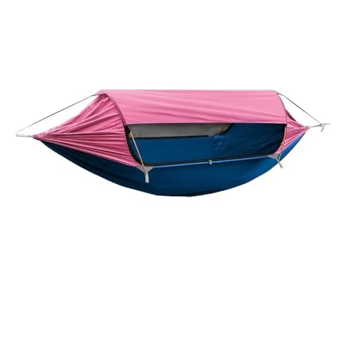 Hammocks, 5Pcs Traveler Hammock Outdoor Anti Roll and Anti Mosquito Hammock Double Person Sunshade Camping Hammock with Mosquito Net,for Outside(Pink 2.0)