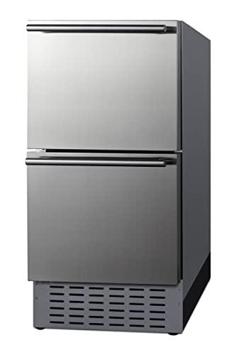 Summit 18” Two Drawer Refrigerator, Stainless Steel,- ADRD18H34