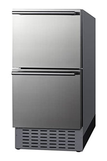 Summit 18” Two Drawer Refrigerator, Stainless Steel,- ADRD18H34