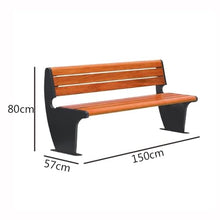 ZzleoyuUUs-12 Outdoor Garden Bench Dark Brown Park Outdoor Bench Wooden Double Backrest Stainless Steel Benches Patio Patio Bench(Medium)