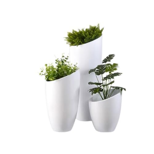 YOtat Flower Planter Pot Fiberglass Planter Modern Simple Decorative Combination Slanted Mouth Flower Vessel Mall Outdoor Floor Large Ornament Planter Pots for Plants, Xinxinchaoshi-1989
