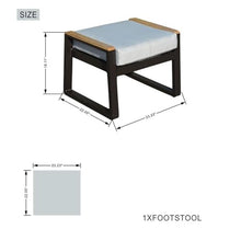 Direct Wicker 2 Piece Iron & Fabric Ottomans with Cushion in Black