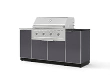 NewAge Products Classic Series 5PC Aluminum Slate Gray Modular Outdoor Kitchen Grill Island with 40" Performance Grill NG - 24"D x 72"W x 57.15"H