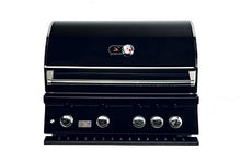 Bonfire 34-inch 4 Burner Built-in Natural Gas Grill for Outdoor Kitchen BBQ Island with Rear Infrared Burner and Rotisserie Kit, Black 304 Stainless Steel, CBB4-B-NG
