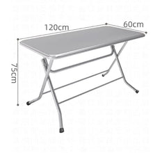 JOSOGO Indoor/Outdoor Bistro Table and Chairs Set for Patio Stainless Steel Folding, Kitchen Prep & Work, Board Games and Camping Picnic(J1.2M*0.6M)
