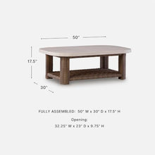 Signature Design by Ashley Angel Island Casual Outdoor Coffee Table with Lower Shelf, Beige & Medium Brown