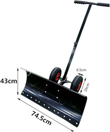 Efficient Snow Shovel w/Wheels Snow Shovel with Wheels for Driveway Doorway, Heavy Duty Efficient Rolling Snow Plow for Snow Removal,Adjustable Handle