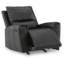 Larry Rocker Recliner Chair with Pillow Top Arms, Black Top Grain Leather
