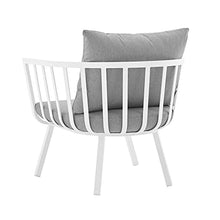 Lounge Sectional Sofa Chair Set, Aluminum, Metal, White Grey Gray, Modern, Outdoor Patio Cafe Bistro