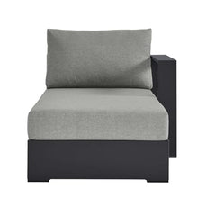 Modway Tahoe Powder-Coated Aluminum Outdoor Chaise Lounge Gray with Weather-Resistant Cushions, Modular Right-Facing Patio Lounger for Pool Furniture or Sectional Sofa Set