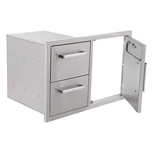 WHISTLER Outdoor Kitchen Door & Drawer Cambo 33" Lx22 Wx22 H, Single Door/Double Drawers with Paper Towel Holder for BBQ Island, 304 Stainless Steel, Brushed