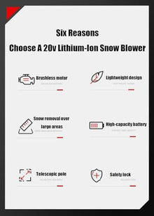 HYUIO Cordless Handheld Electric Snow Thrower,Handheld Cordless Electric Snow Shovel,Cordless Electric Snow Blower,with Adjustable Handle&Telescopic Pole,A