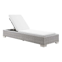 Modway Conway Outdoor Patio Wicker Rattan Chaise Lounge Light Gray White
