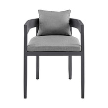 Armen Living Argiope Outdoor Patio Dining Chairs Set of 2 Dark Grey