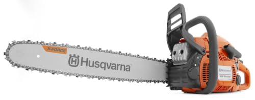 Husqvarna 450 Rancher Gas Chainsaw, 50.2-cc 3.2-HP, 2-Cycle X-Torq Engine, 20 Inch Chainsaw with Automatic Oiler, For Tree Pruning, Yard Cleanups and Firewood Cutting