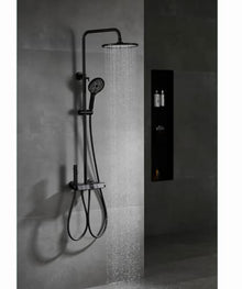ZREVSB Surface-Mounted Button Shower Rain Brass Gun Gray Set Wall Hanging Black Faucet