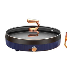 Round Barbecue Stove Household Electric Barbecue Pot Plate Smokeless Non-stick Grill(Black)