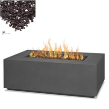 Home Square 2-Piece Set with Small Fire Table and Fire Glass in Slate/Black