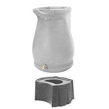 Good Ideas Rain Wizard Plastic Resin Urn, 65 Gallon Rain Barrel, Light Granite and Good Ideas Rain Wizard Rain Barrel Stand, Adds Room for Buckets