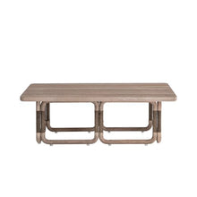 Baja Rectangular Outdoor Coffee Table in Eucalyptus and Brown Rope