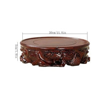 LUYOUBOZHU Vase Stand Wood Carving Display Pedestal Crafts Tea Sets Base Vase Bonsai Decorative Shelves(Large)
